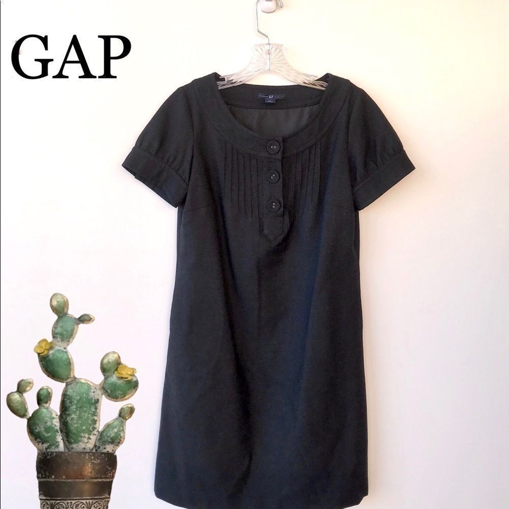 GAP Black Boatneck Shift Dress Short sleeve sz 2